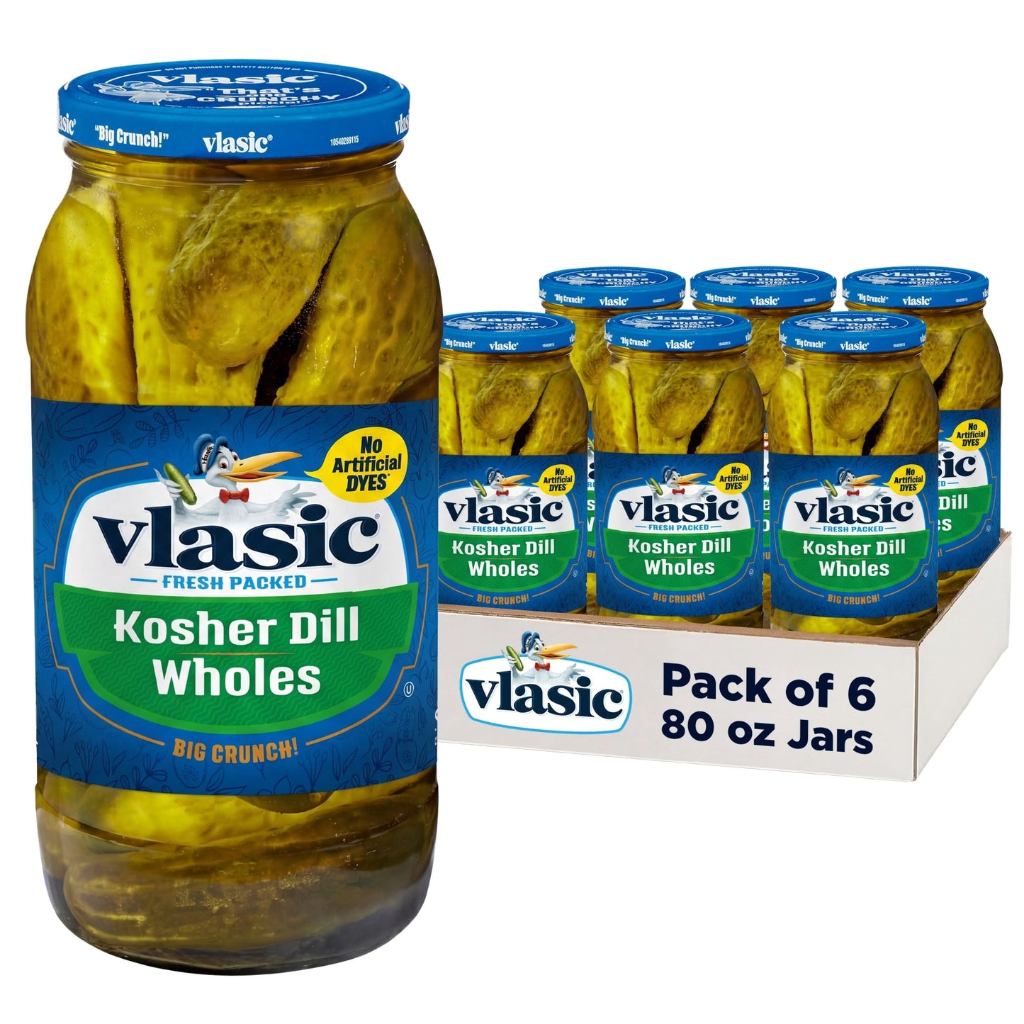 Vlasic Kosher Dill Whole Pickles, Keto Friendly, 80 fl. oz.