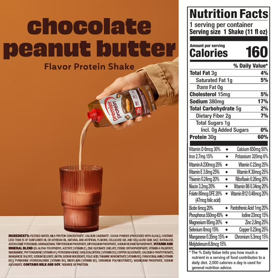 Premier Protein Shake, Chocolate Peanut Butter, 30g Protein, 11 fl oz, 12 Ct