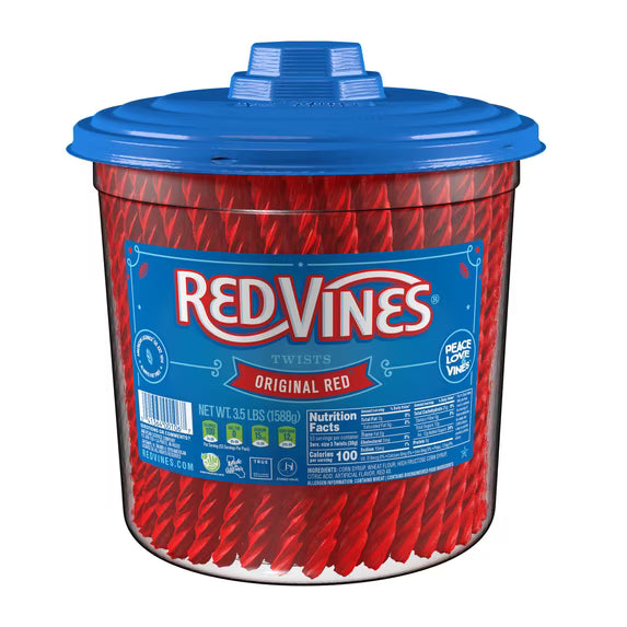 ( pack of 2)Red Vines Twists Original Red Candy, 3.5lbs Party Size Jar