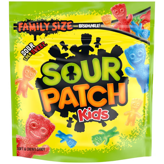 SOUR PATCH KIDS Soft & Chewy Gummy Candy, Family Size, Bulk Candy, 1.8 lb( pack of 3)