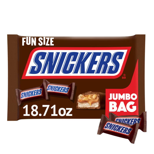 ( pack of 2)Snickers Fun Size Chocolate Bars, 18.71 oz Jumbo Candy Bag