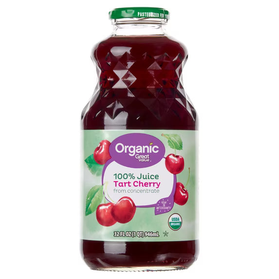 (3 pack) Great Value Organic 100% Tart Cherry Juice, 32 fl oz