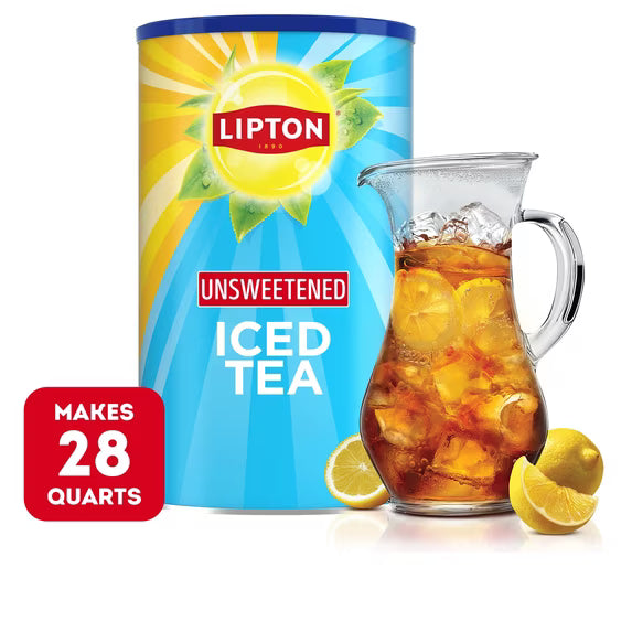 Lipton Unsweetened Black Tea Iced Tea Mix, 28 Quarts( pack of 2)