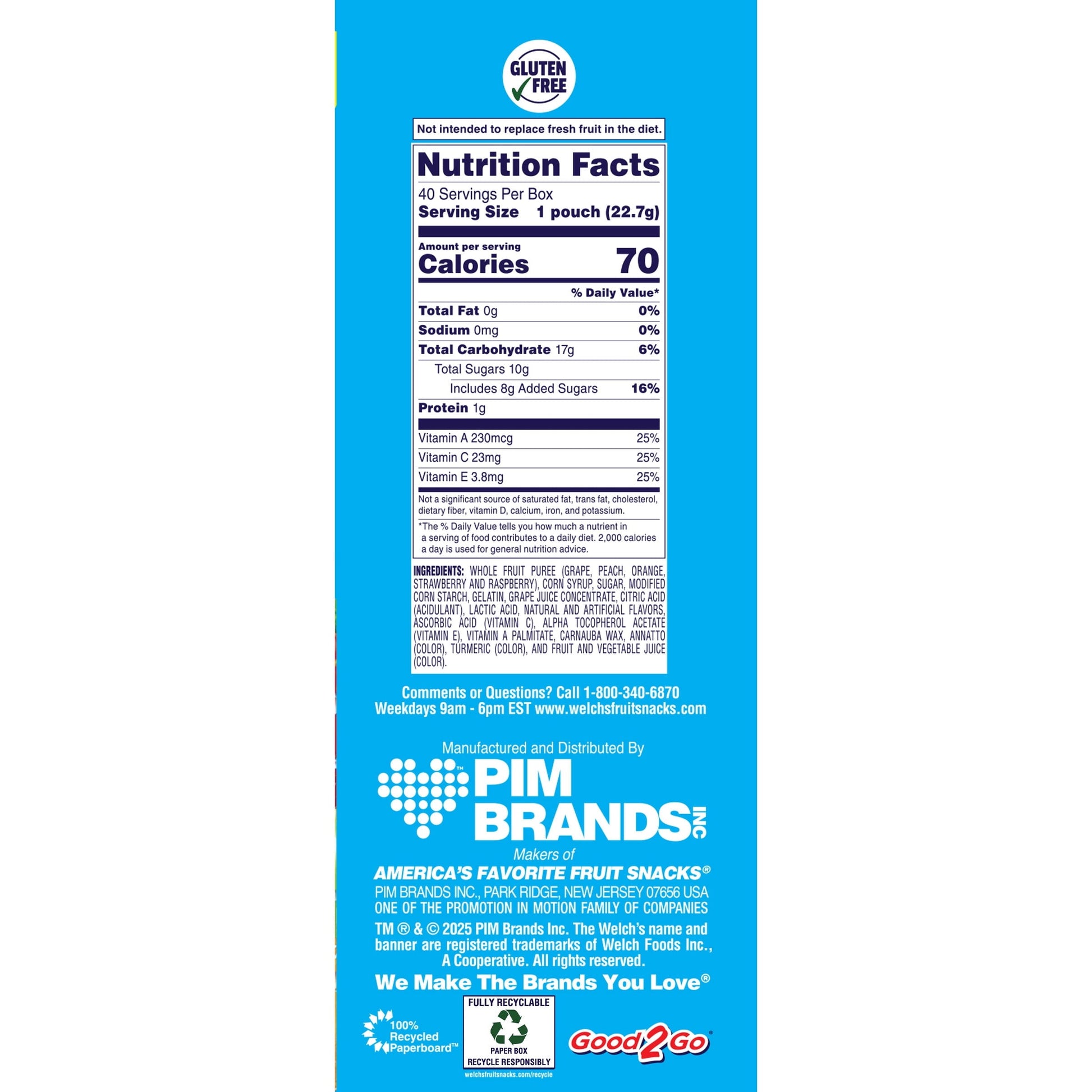 Welch's Fruit Snacks, Mixed Fruit, Soft Kids Snacks, 0.8 oz, 40 Count
