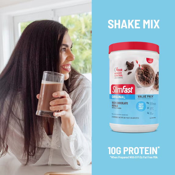 (3 pack) SlimFast Original Meal Replacement Shake Mix, Rich Chocolate Royale