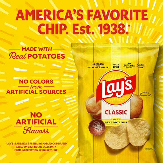 Lay's Classic Potato Snack Chips, 1 oz Bags, 10 Count Multipack( pack of 3)