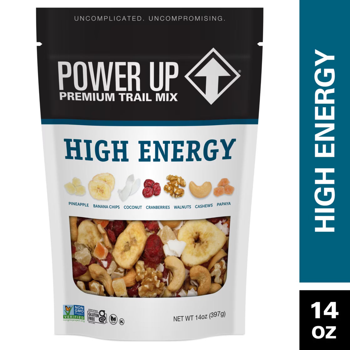 (5 pack) Power Up Trail Mix High Energy 14oz, Gluten Free, Vegan, Non-GMO