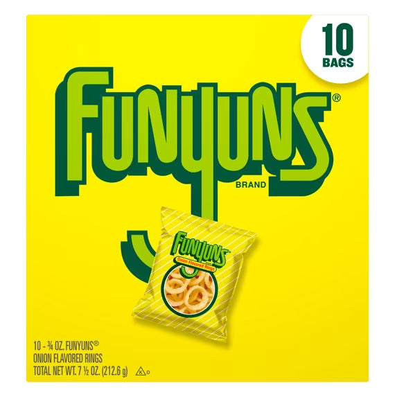 Funyuns Onion Ring Flavored Snack Chips, 10 Count Multipack( pack of 2)