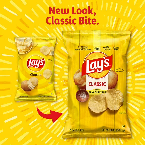 Lay's Classic Potato Snack Chips, 1 oz Bags, 10 Count Multipack( pack of 3)