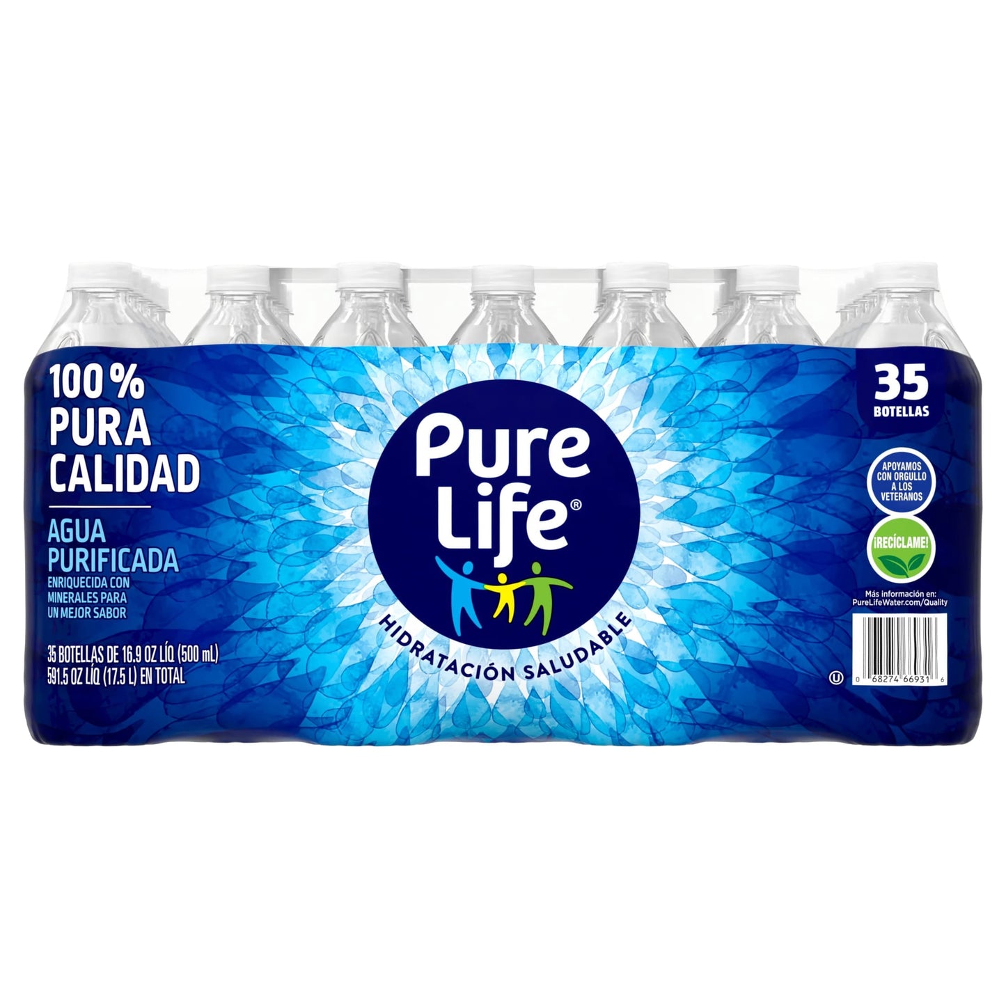 Pure Life Purified Water, 16.9 fl oz, 35-pack Plastic Bottles