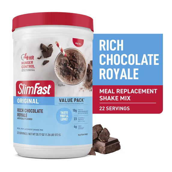 (3 pack) SlimFast Original Meal Replacement Shake Mix, Rich Chocolate Royale