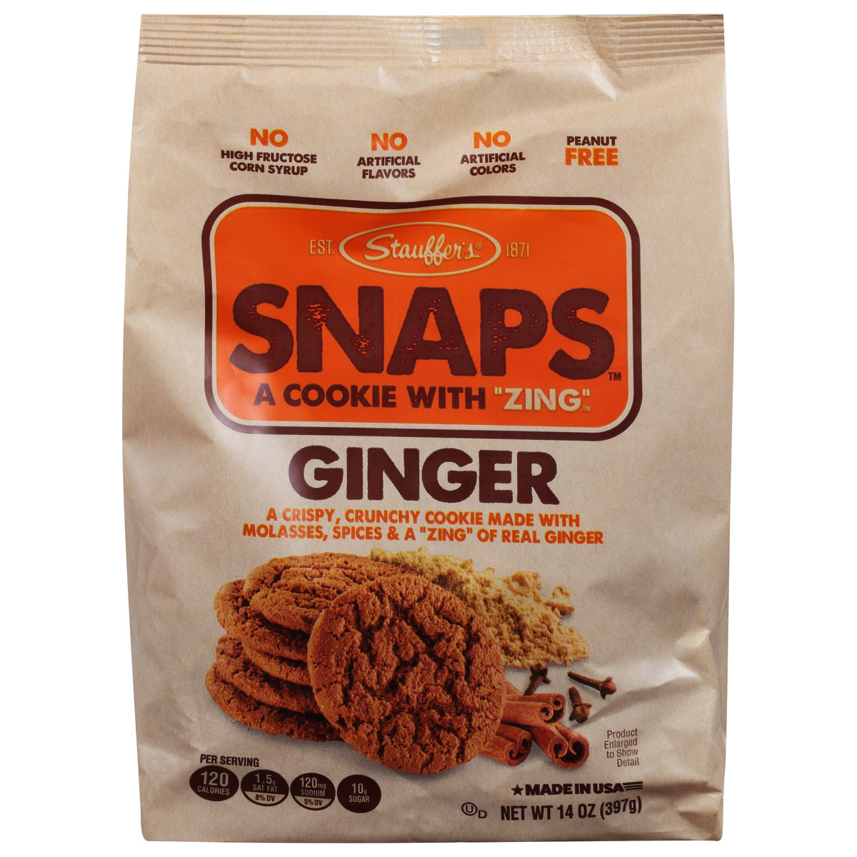 Stauffer's SNAPS Ginger Cookies, 14oz Shelf-Stable Bag