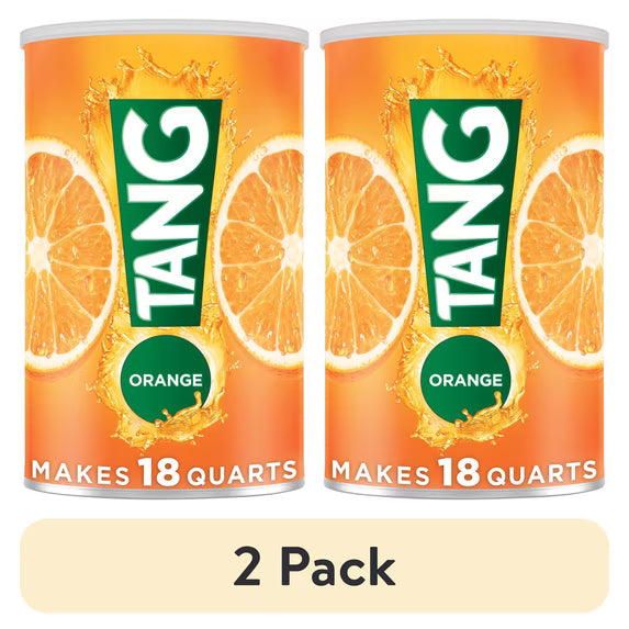 (2 pack) Tang Drink Mix, 1 Canister, for Flavorful Hydration and Shareable Refreshment, Orange