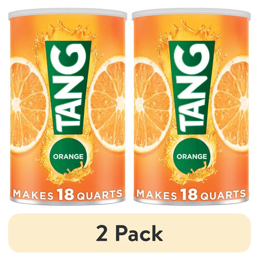 (2 pack) Tang Drink Mix, 1 Canister, for Flavorful Hydration and Shareable Refreshment, Orange