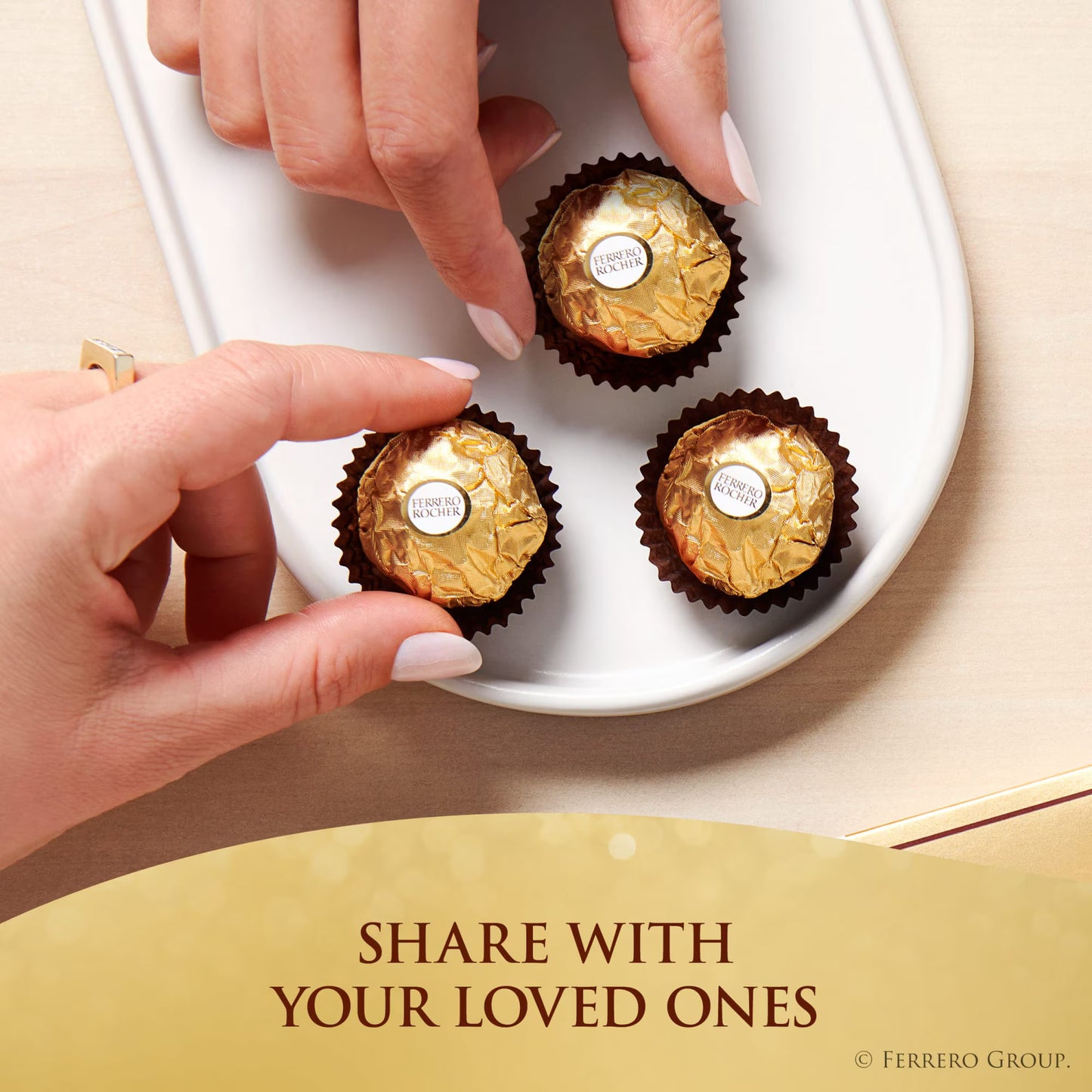 Ferrero Rocher Gourmet Hazelnut Milk Chocolate Gift Box, 12 Individually Wrapped Chocolates, 5.3 oz