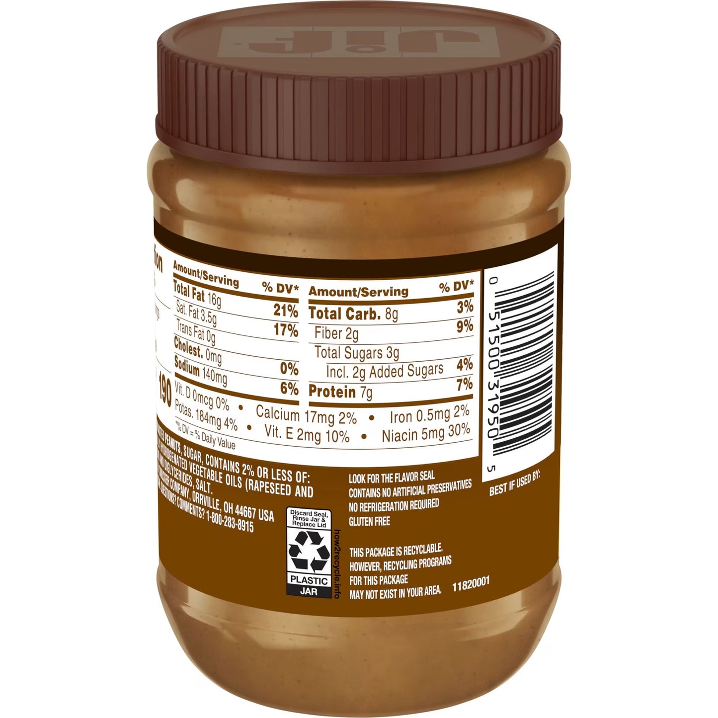 Jif Dark Roast Creamy Peanut Butter, 15 oz Jar