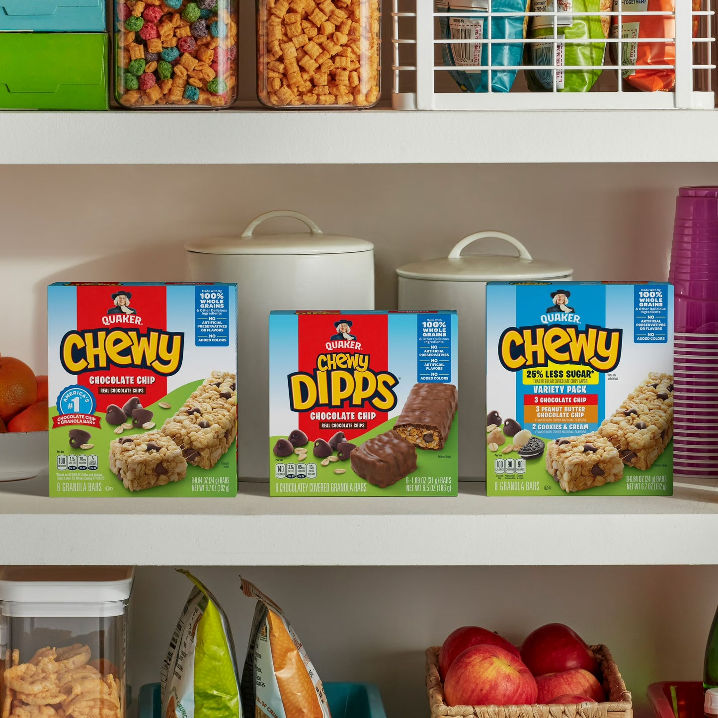 (4 pack) Quaker Chewy Granola Bars, 3 Flavor Variety Pack, 30.4 oz, 36 Count