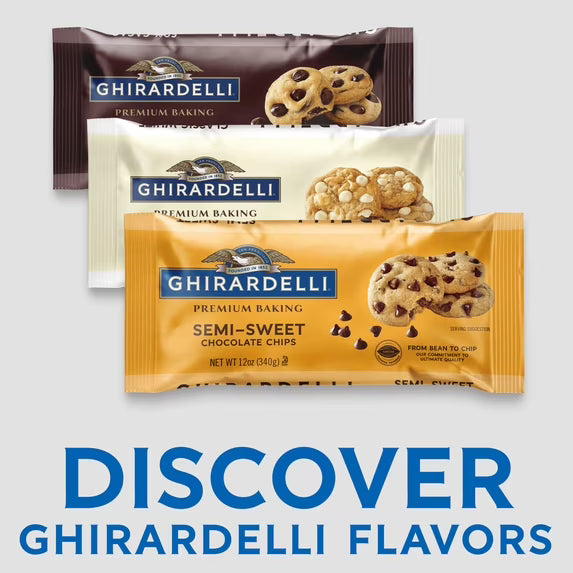 (3 pack)GHIRARDELLI Semi-Sweet Chocolate Premium Baking Chips Chocolate Chips for Baking, 12 oz Bag