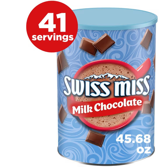 (3 pack) Swiss Miss Milk Chocolate Flavored Hot Cocoa Mix, 45.68 oz. Canister