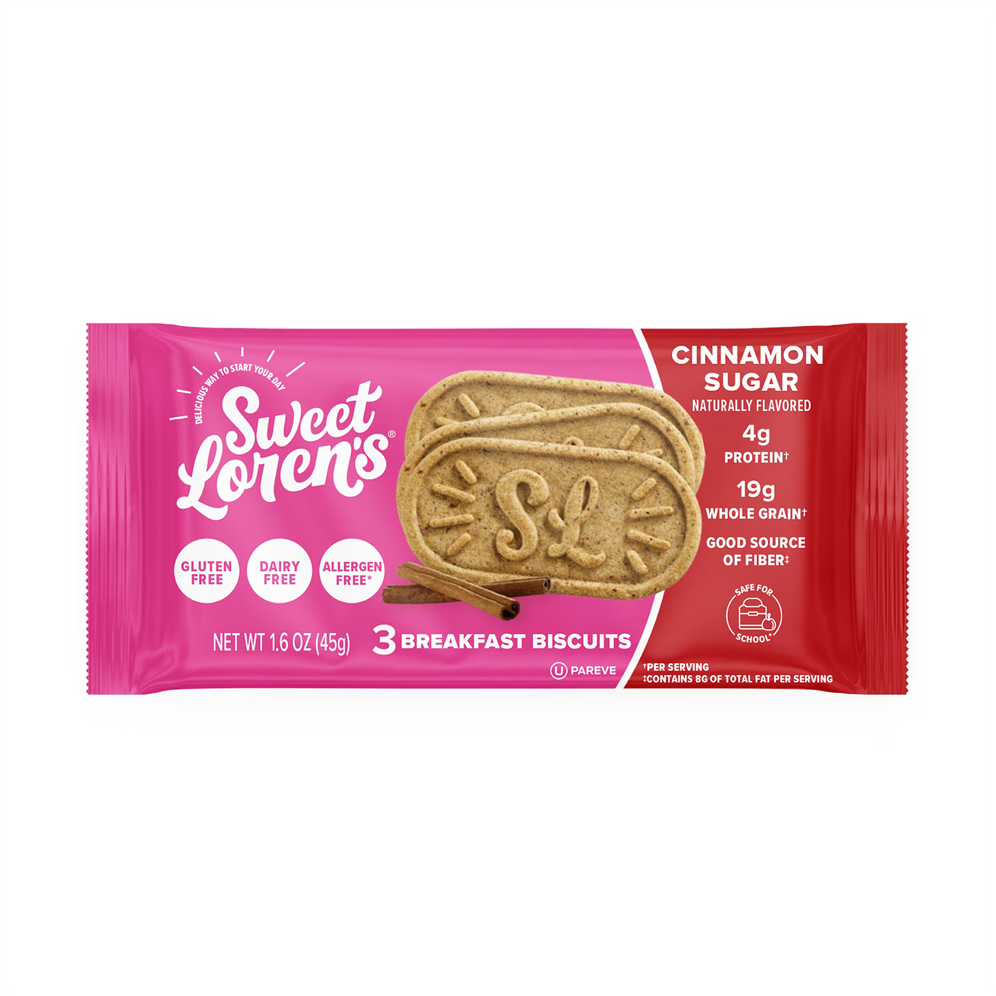 Sweet Loren's Breakfast Biscuits, Cinnamon Sugar, Gluten Free, 15 Count, 1.6 oz (45g) Each