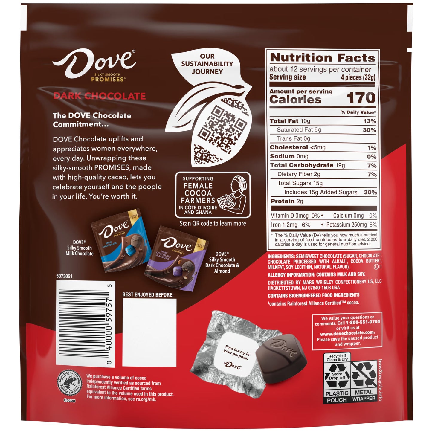 Dove Promises Dark Chocolate Candy - 14.08 oz Large Bag(pack of 2)