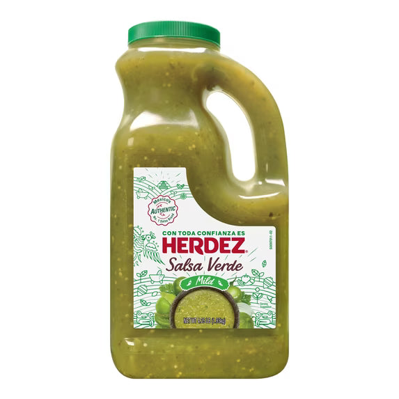 (2 pack) HERDEZ Salsa Verde Mild, Tortilla Chip Dip, Shelf Stable, Large 68 oz Plastic Jug