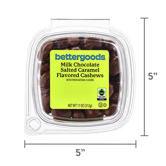 (3 pack) bettergoods Milk Chocolate Salted Caramel Flavored Cashews, 11 oz