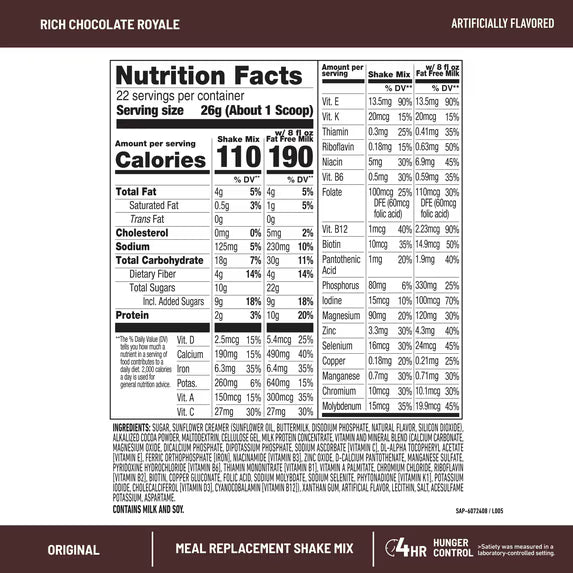 (3 pack) SlimFast Original Meal Replacement Shake Mix, Rich Chocolate Royale