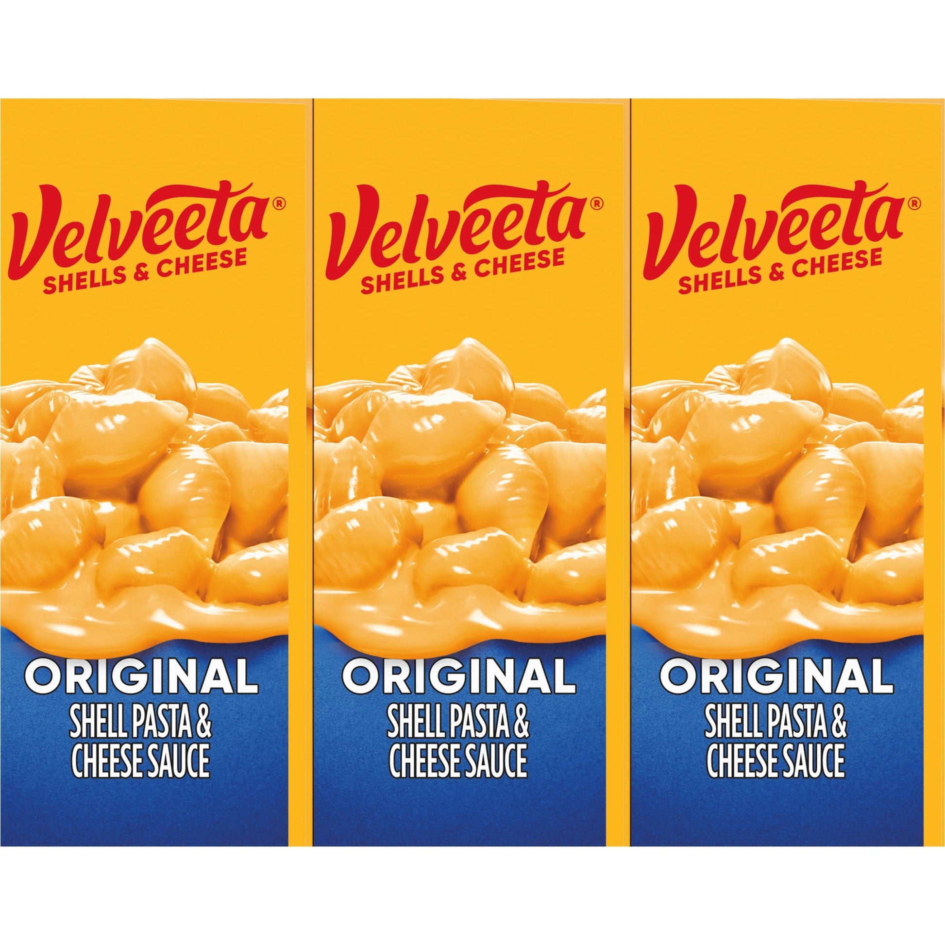 Velveeta Shells and Cheese Mac and Cheese, 3 Boxes, for Easy Dinner or Dinner Sides, Original Flavor, Made with Real Cheese, 12 oz