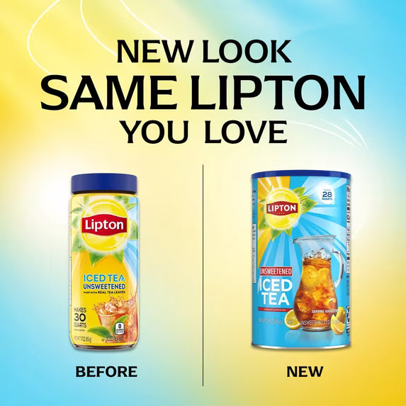 Lipton Unsweetened Black Tea Iced Tea Mix, 28 Quarts( pack of 2)