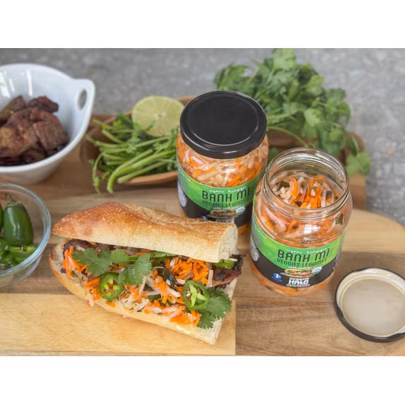 (pack of 3)Ocean's Halo Organic Banh Mi Veggies, Crunchy Pickled Shredded Mixed Vegetables, Vegan, 16 oz.