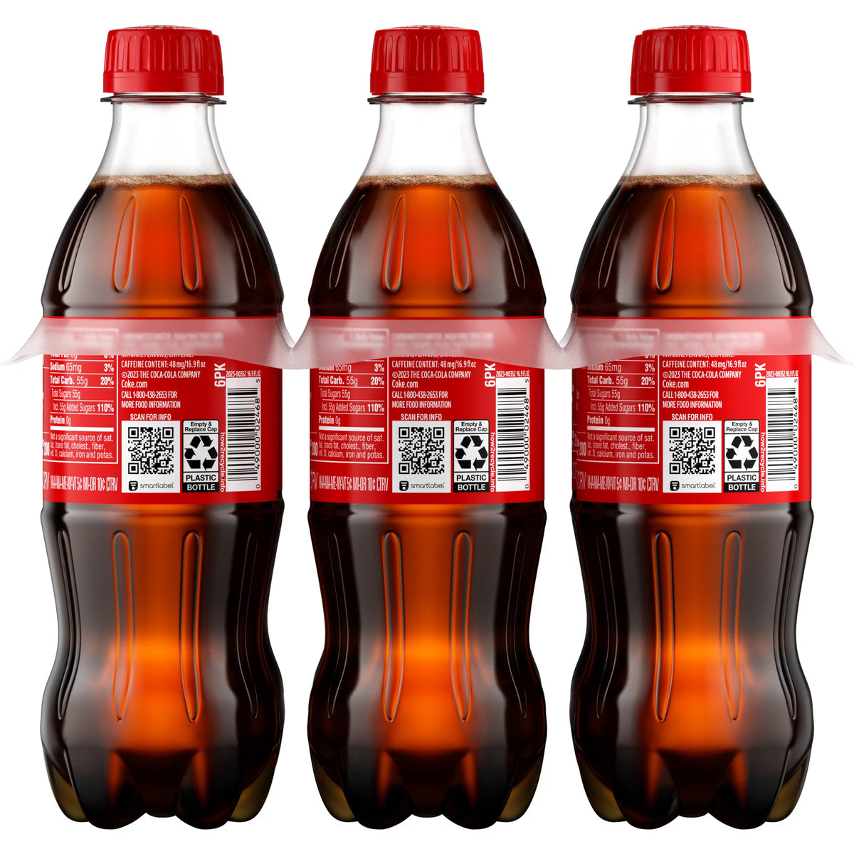 (pack of 2)Coca-Cola Soda Pop Bottles, 16.9 fl oz, 6 Pack