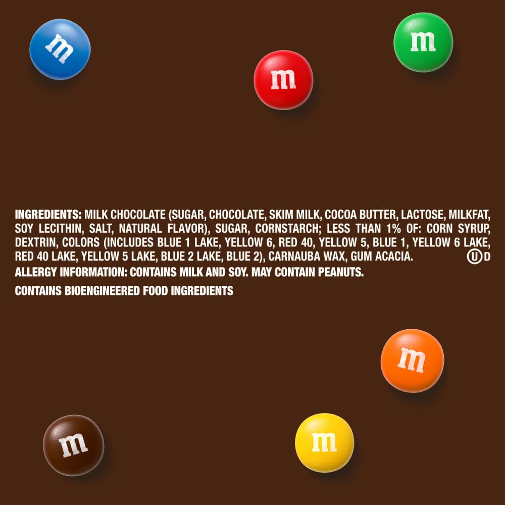 M&M'S Milk Chocolate Candy, Family Size, 18 oz Resealable Bulk Candy Bag