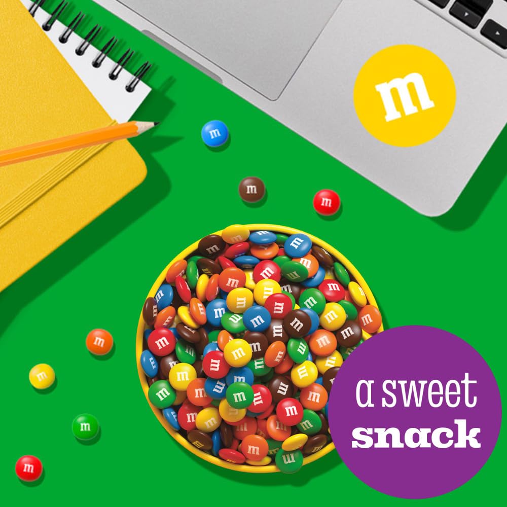 M&M'S Milk Chocolate Candy, Family Size, 18 oz Resealable Bulk Candy Bag