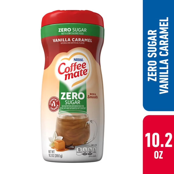 (6 pack) Coffee mate Vanilla Caramel Zero Sugar Powder Coffee Creamer, 10.2 oz