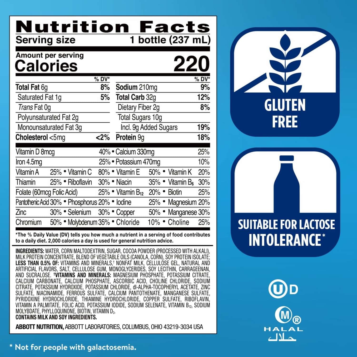 Ensure Original Nutrition Shake, 9g Protein, Dark Chocolate, 8 fl oz - 6 Pack