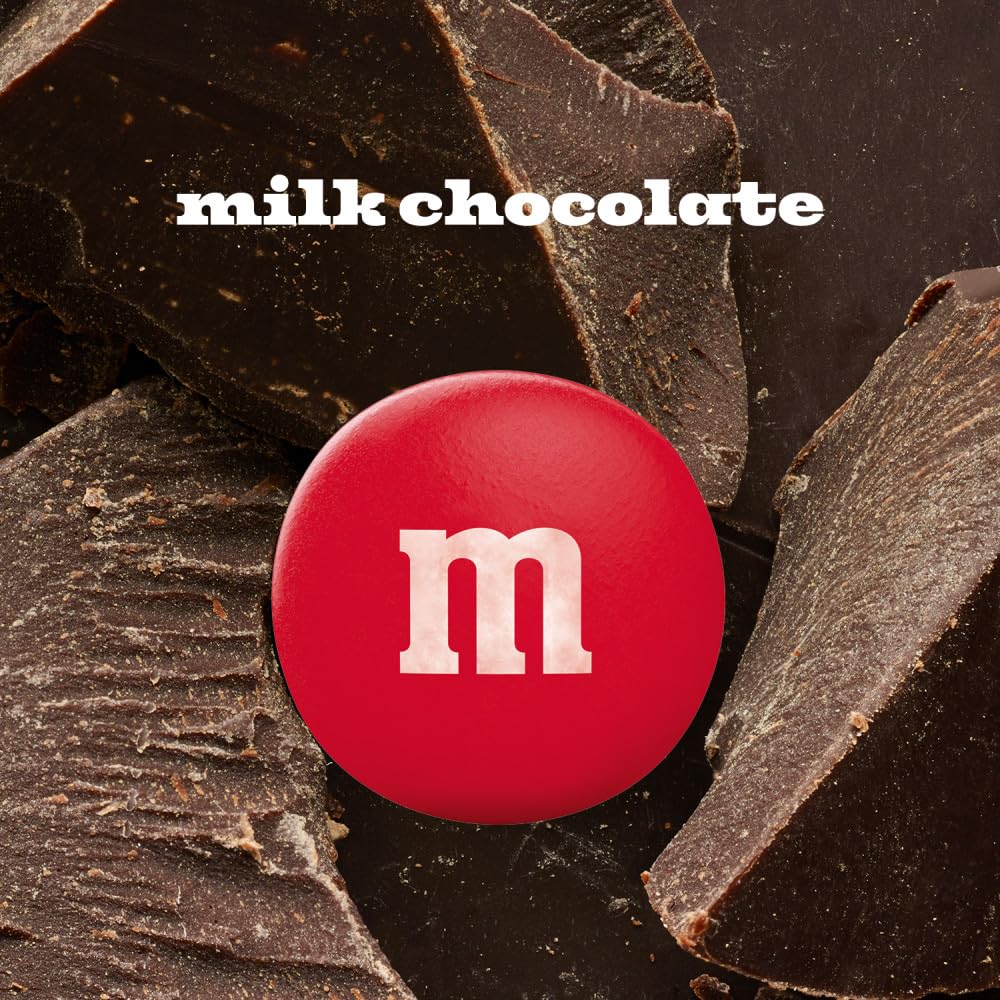 M&M'S Milk Chocolate Candy, Family Size, 18 oz Resealable Bulk Candy Bag