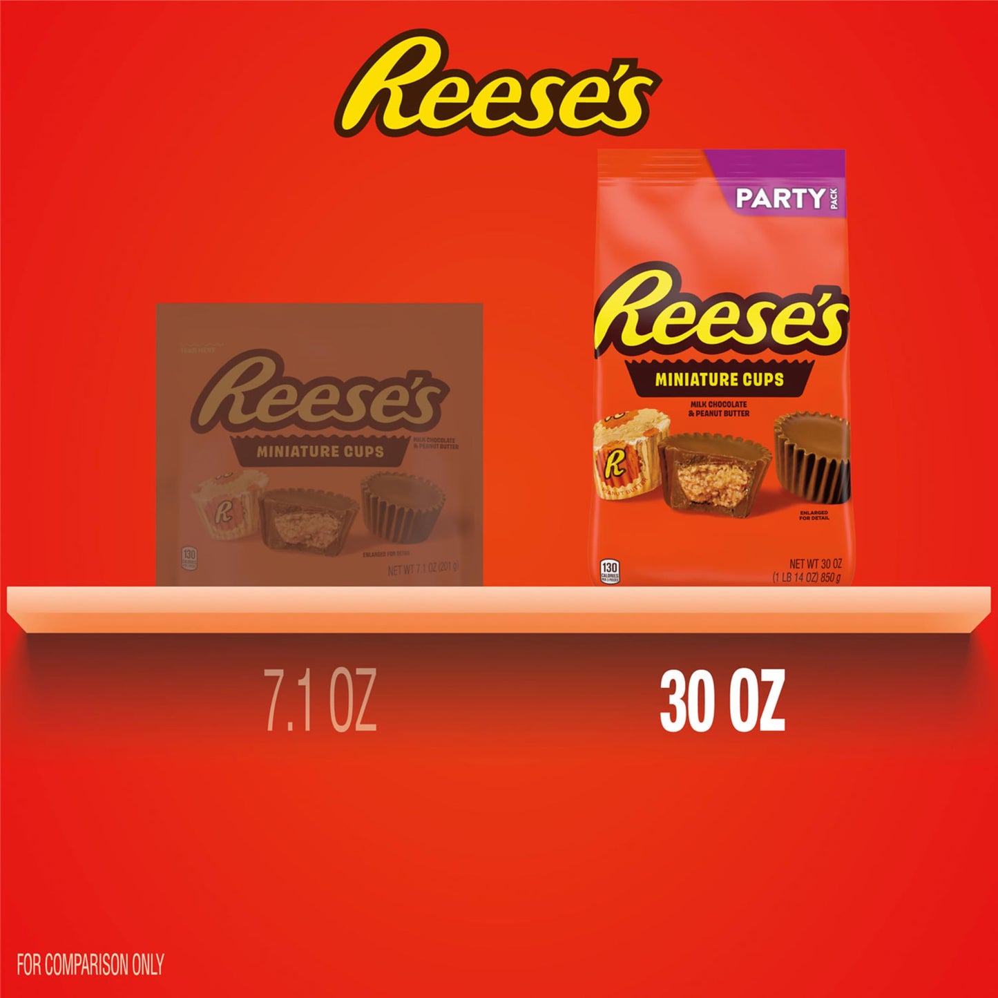 REESE'S Miniatures Milk Chocolate Peanut Butter Cups, 30 oz