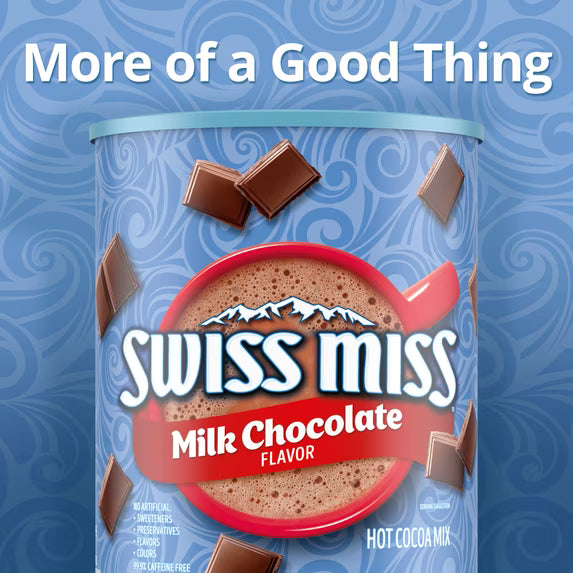 (3 pack) Swiss Miss Milk Chocolate Flavored Hot Cocoa Mix, 45.68 oz. Canister