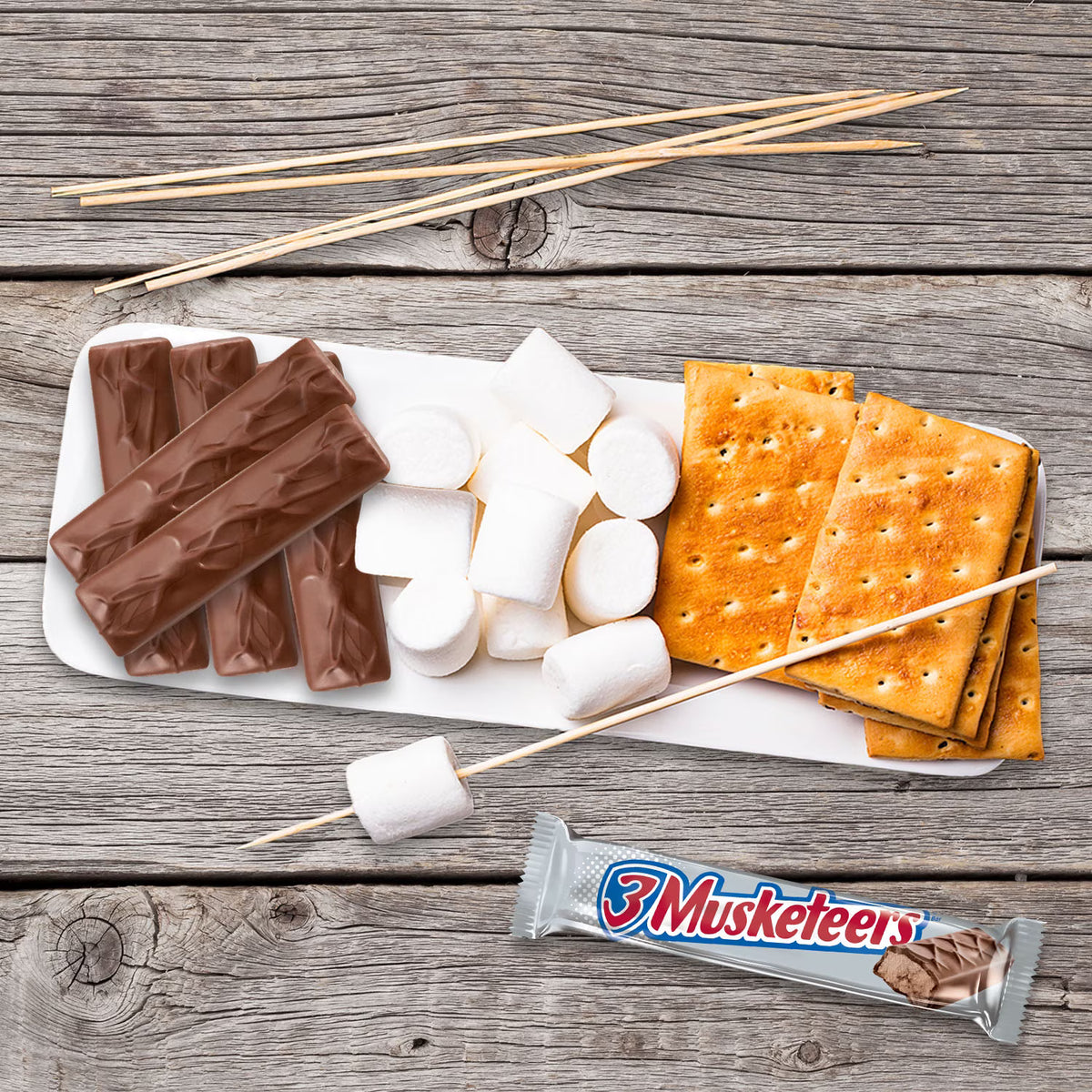 ( 2 pack)3 Musketeers Candy Milk Chocolate Bars Bulk - 1.92 oz