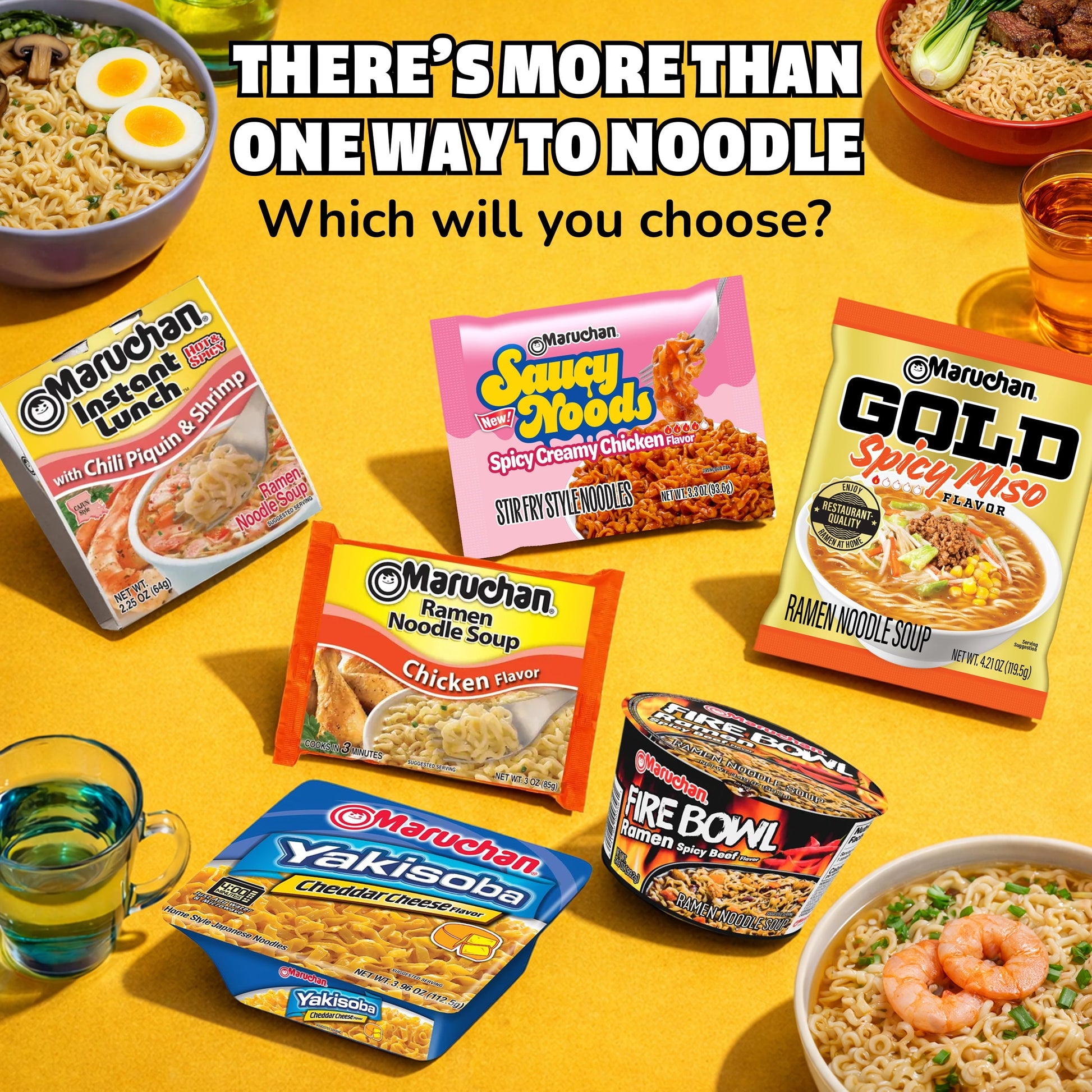 (24 pack) Maruchan Ramen Noodle Soup, Shrimp Flavor Instant Noodles, 3 oz, Pack of 12