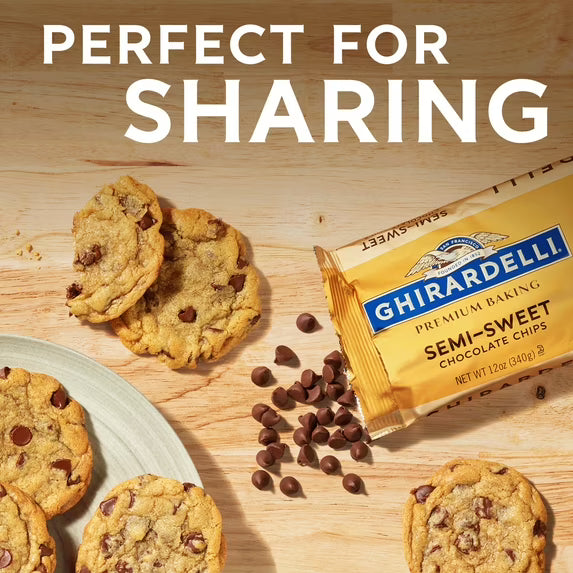 (3 pack)GHIRARDELLI Semi-Sweet Chocolate Premium Baking Chips Chocolate Chips for Baking, 12 oz Bag