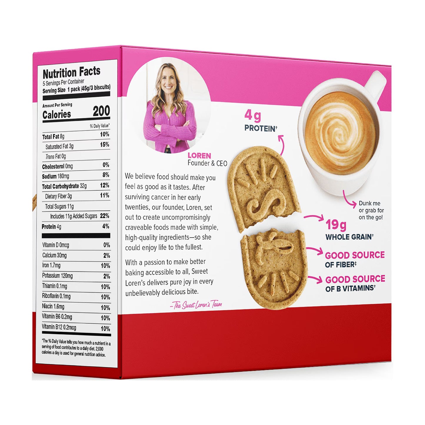 Sweet Loren's Breakfast Biscuits, Cinnamon Sugar, Gluten Free, 15 Count, 1.6 oz (45g) Each