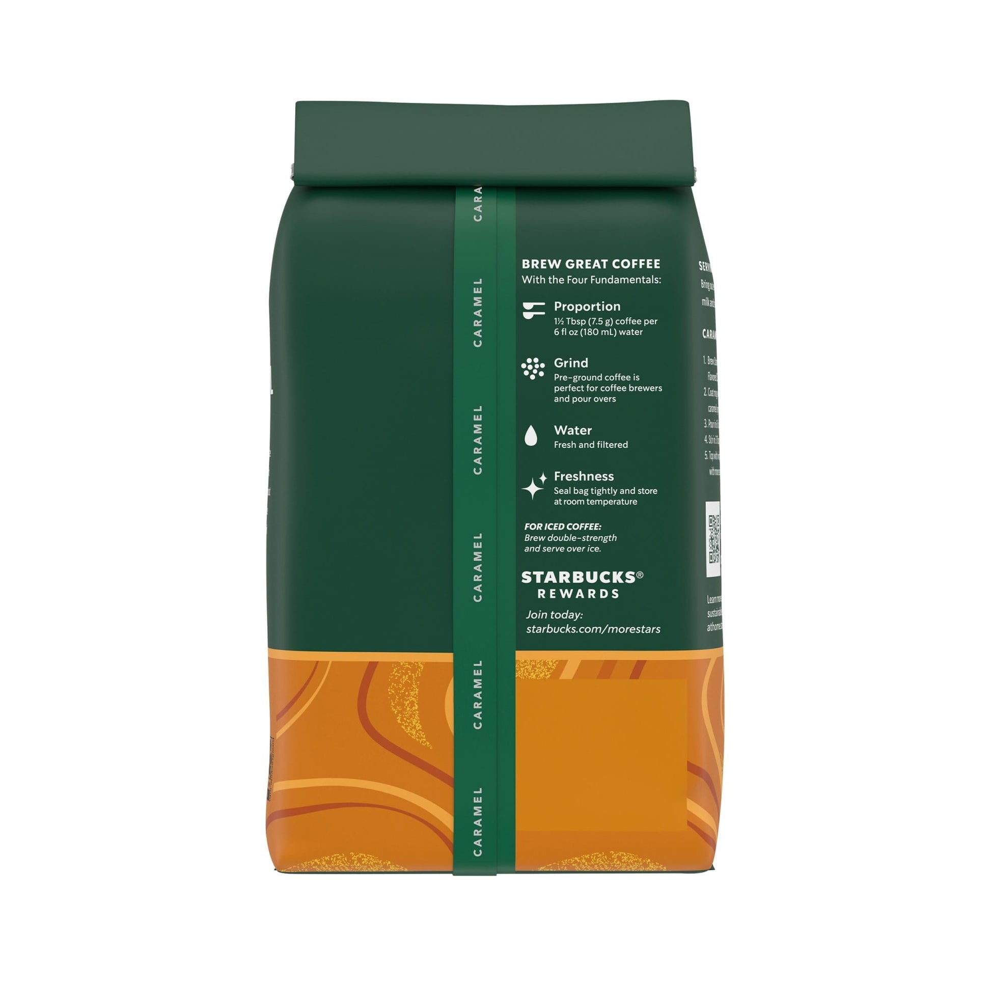 Starbucks Caramel, Ground Coffee, Flavored Hot or Iced Coffee, 11 oz