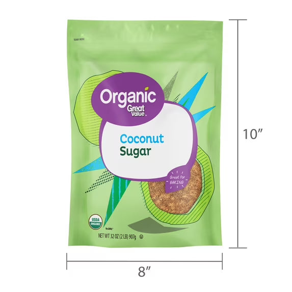 Great Value Organic Coconut Sugar, 32 oz( 2 pack)