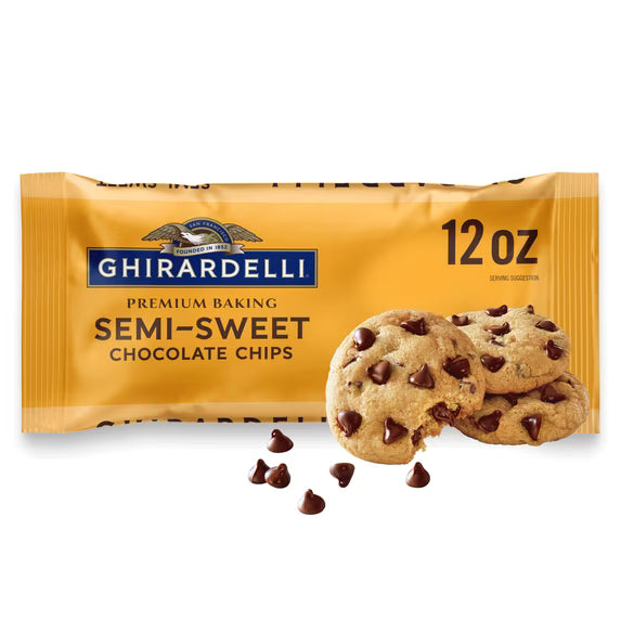 (3 pack)GHIRARDELLI Semi-Sweet Chocolate Premium Baking Chips Chocolate Chips for Baking, 12 oz Bag