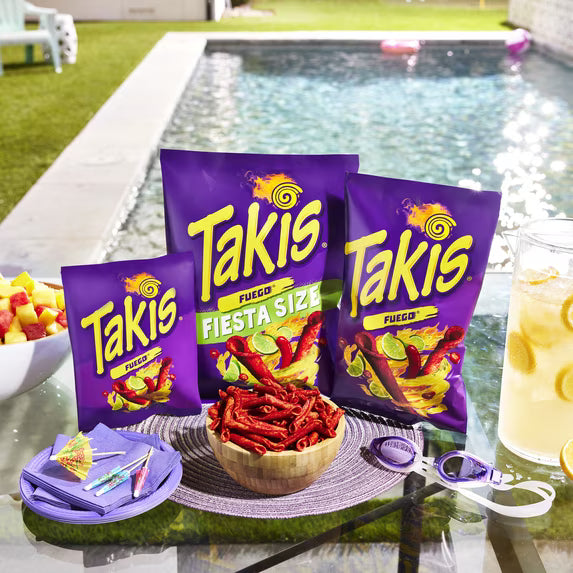 Takis Fuego 17 oz Fiesta Size Bag, Hot Chili Pepper & Lime Rolled Tortilla Chips(pack of 3)