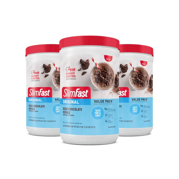 (3 pack) SlimFast Original Meal Replacement Shake Mix, Rich Chocolate Royale