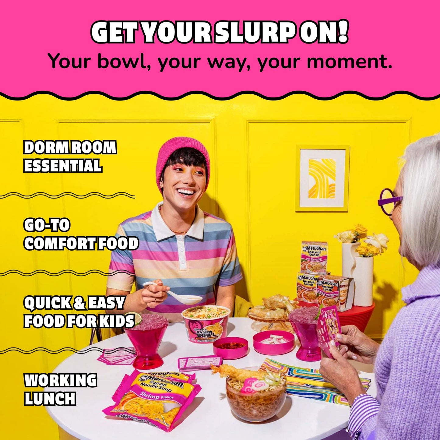 (24 pack) Maruchan Ramen Noodle Soup, Shrimp Flavor Instant Noodles, 3 oz, Pack of 12
