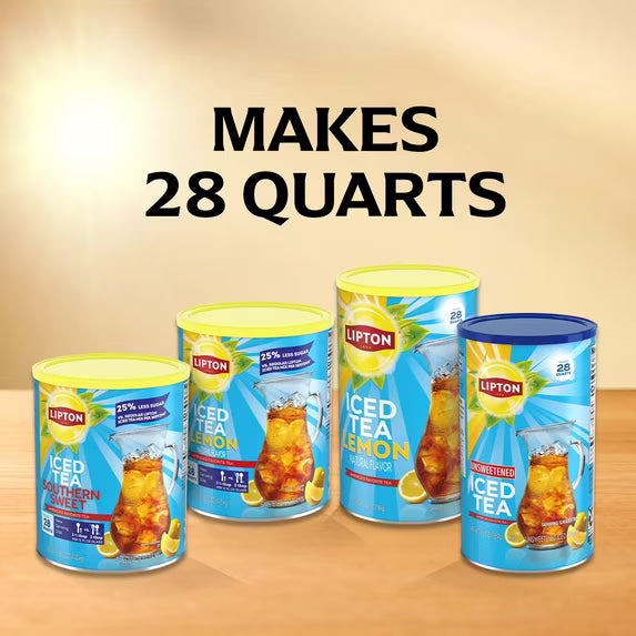 Lipton Unsweetened Black Tea Iced Tea Mix, 28 Quarts( pack of 2)